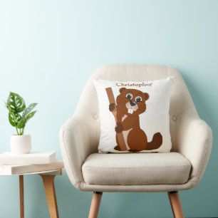 Personlig Beaver-design Kudde