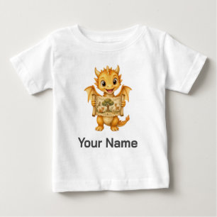 Personlig Bebisdrake som Håller Pergamentrulle T Shirt