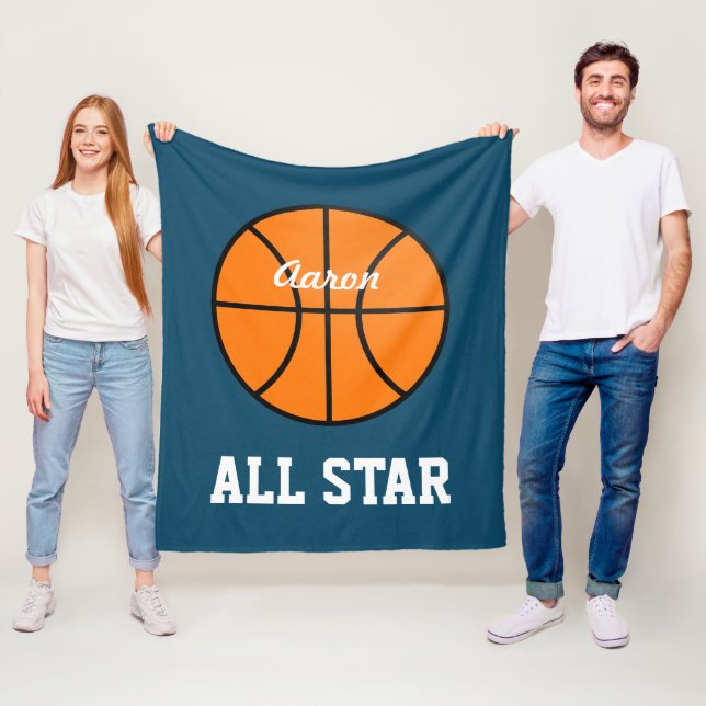 Personlig Bedroom Basketball Blanket Gift Fleecefilt (På plats)