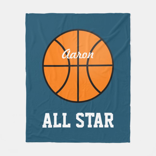 Personlig Bedroom Basketball Blanket Gift Fleecefilt (Framsidan)