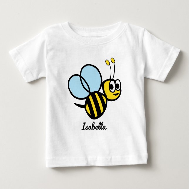 Personlig Bee Cute Gul Humla Flickor Barn Tee (Framsida)