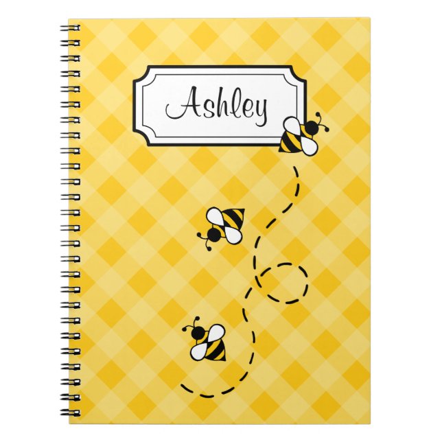 Personlig Bee School Office - bärbar dator - gift Anteckningsbok Med Spiral (Framsidan)