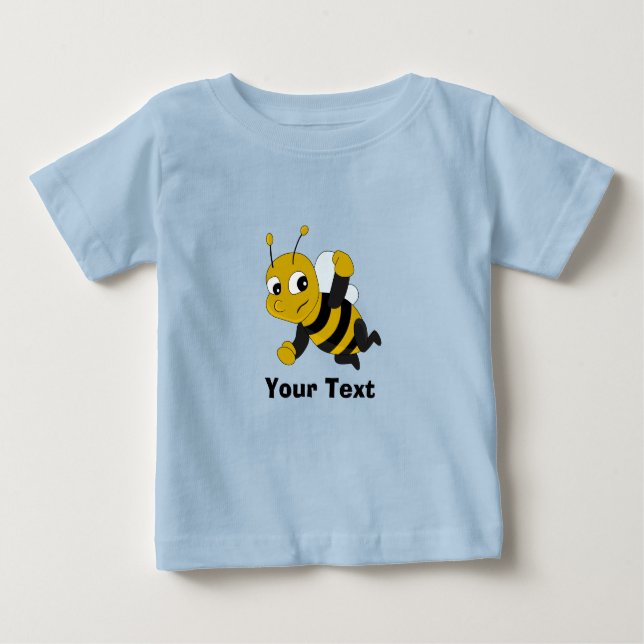 Personlig Bee tecknad Baby T-Shirt (Framsida)