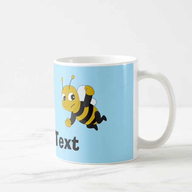 Personlig Bee tecknad Coffee Mugg (Höger)