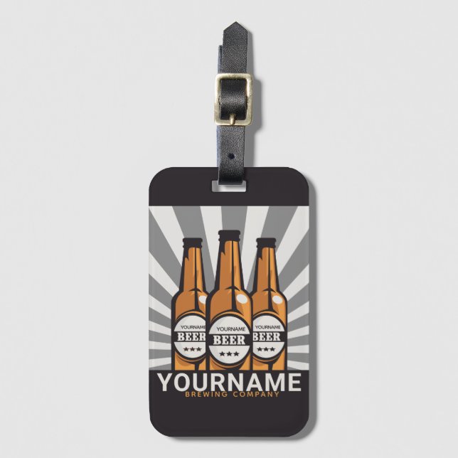 Personlig Beer Flaska Craft Brewing Company Bagagebricka (Framsida vertikal)