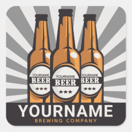 Personlig Beer Flaska Craft Brewing Company Fyrkantigt Klistermärke