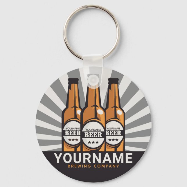 Personlig Beer Flaska Craft Brewing Company Nyckelring (Framsida)