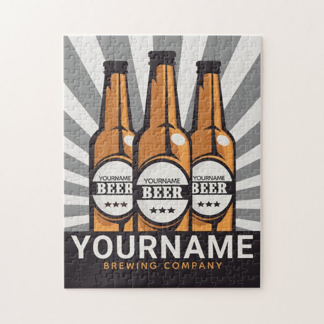 Personlig Beer Flaska Craft Brewing Company Pussel (Vertikal)