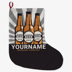 Personlig Beer Flaska Craft Brewing Company Stor Julstrumpa