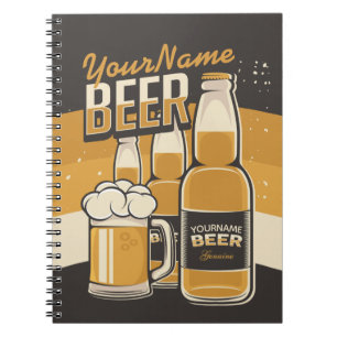 Personlig Beer Flaska Sudsy Mugg Brewing Pub Anteckningsbok