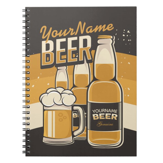 Personlig Beer Flaska Sudsy Mugg Brewing Pub Anteckningsbok (Framsidan)