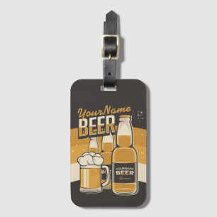 Personlig Beer Flaska Sudsy Mugg Brewing Pub Bagagebricka