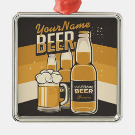 Personlig Beer Flaska Sudsy Mugg Brewing Pub Julgransprydnad Metall