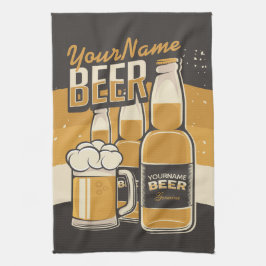 Personlig Beer Flaska Sudsy Mugg Brewing Pub Kökshandduk