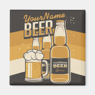 Personlig Beer Flaska Sudsy Mugg Brewing Pub Magnet