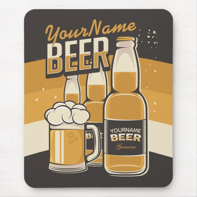 Personlig Beer Flaska Sudsy Mugg Brewing Pub Musmatta (Framsidan)