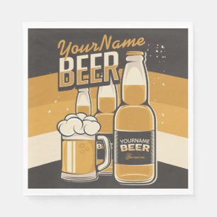 Personlig Beer Flaska Sudsy Mugg Brewing Pub Pappersservett