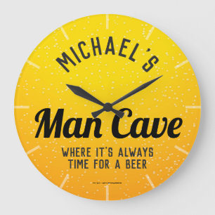 Personlig Beer Man Cave Stor Klocka