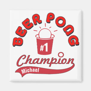 Personlig Beer Pong Champion Award Magnet