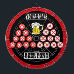 Personlig Beer Pong Darttavla<br><div class="desc">En roligt ölpong inspirerade till ritbord! Perfekt som alternativ till normal spelupplevelse,  för nya egna spel eller för att kombinera med traditionell spelupplevelse. Med trianglar av öl kopp inspirerade mål,  anpassade text och ölbilder. Njut!</div>