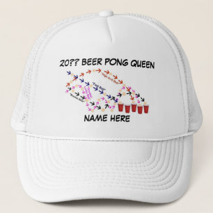 Personlig Beer Pong Queen Truckerkeps