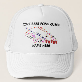 Personlig Beer Pong Queen Truckerkeps