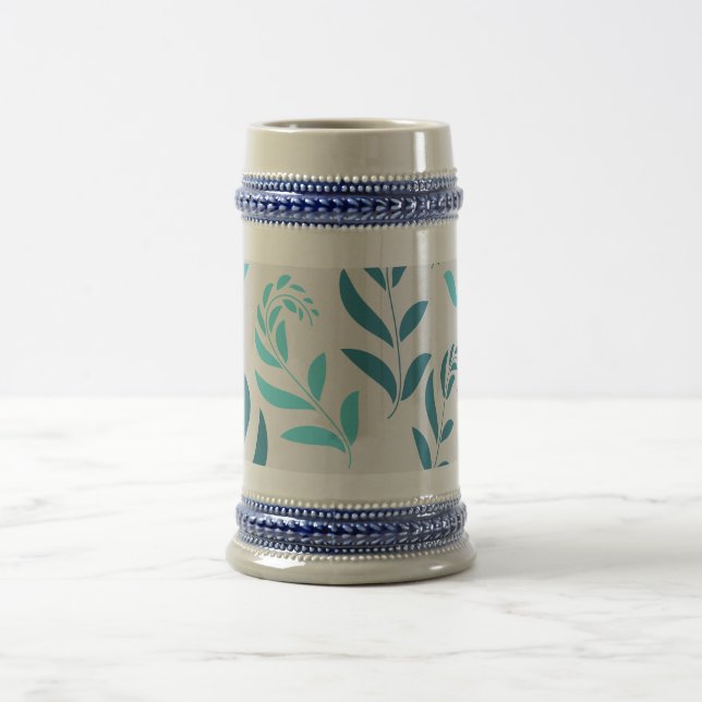 Personlig Beer Stein in White/Guld eller Grått/Blu Sejdel (Center)