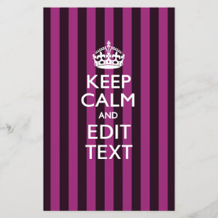 Personlig BEHÅLLA LUGN Din Text Fuchsia Rand Flygblad