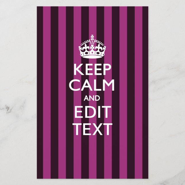 Personlig BEHÅLLA LUGN Din Text Fuchsia Rand Flygblad (Framsidan)