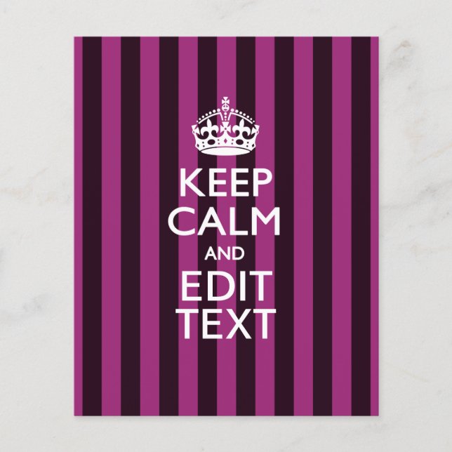 Personlig BEHÅLLA LUGN Din Text Fuchsia Rand Flygblad (Framsidan)