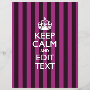Personlig BEHÅLLA LUGN Din Text Fuchsia Rand Reklamblad