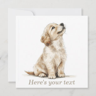 Personlig Beige Golden Retriever Bebis Julkort