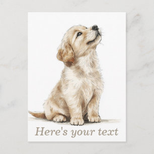 Personlig Beige Golden Retriever Bebis Vykort
