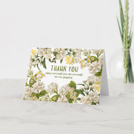 Personlig Beige Grönt Blommigt Kort