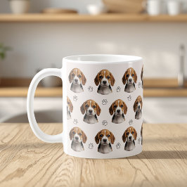 Personlig Beige Hund Foto Tassmönster Kaffemugg