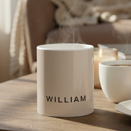 Personlig Beige & Monogram med Anpassad text Kaffemugg