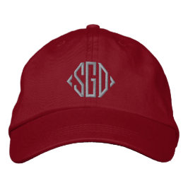 Personlig beige monogrammad maroon broderad keps