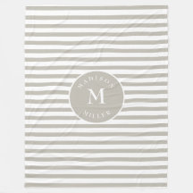 Personlig beige randig barnfilt – Neutral