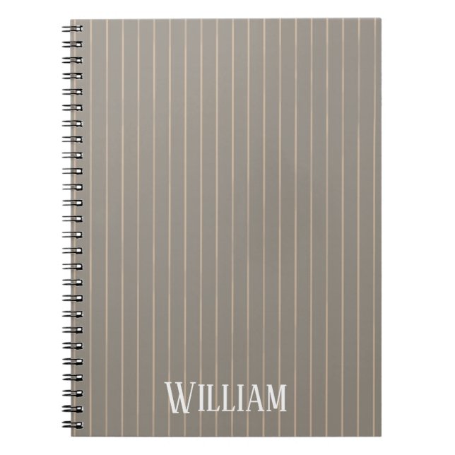 Personlig beige streck anteckningsbok (Framsidan)