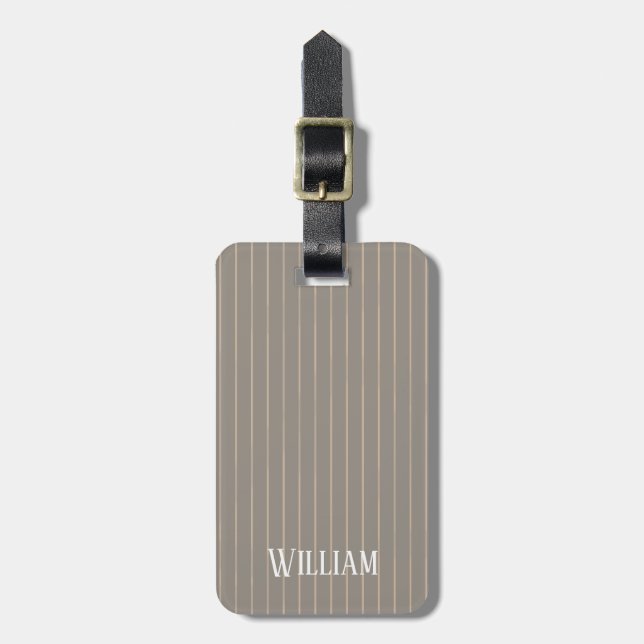 Personlig beige streck bagagebricka (Vertikal Framsida)