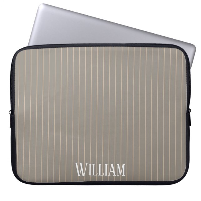 Personlig beige streck laptop fodral (Framsidan)