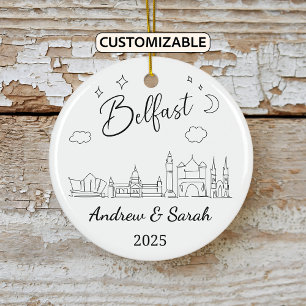 Personlig Belfast Ornament, Nordirland Julgransprydnad Keramik