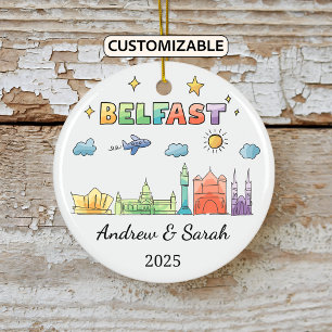 Personlig Belfast Ornament, Nordirland Julgransprydnad Keramik