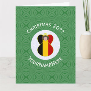 Personlig belgisk ängel julflagga  kort
