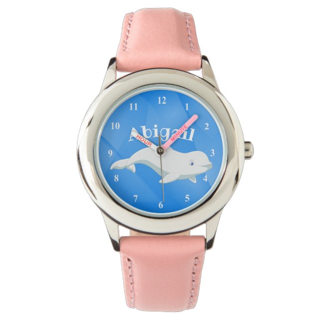 Personlig Beluga Whale Blue, Vita Arktiska havet Armbandsur (Framsida)