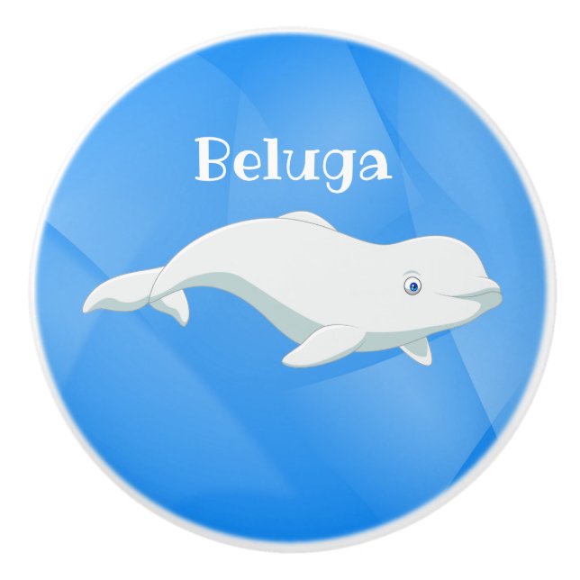 Personlig Beluga Whale Blue, Vita Arktiska havet Knopp (Framsidan)