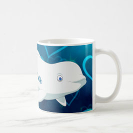 Personlig Beluga Whale och Blue Hearts Arktis Kaffemugg