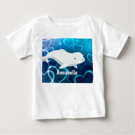 Personlig Beluga Whale och Blue Hearts Arktis T Shirt