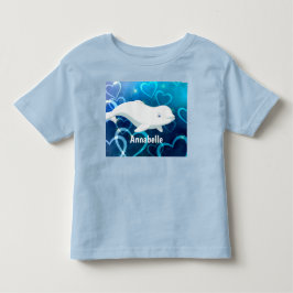 Personlig Beluga Whale och Blue Hearts Arktis T Shirt