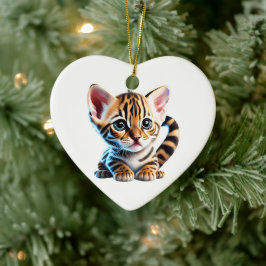 Personlig Bengal Kitten Julgransprydnad Keramik